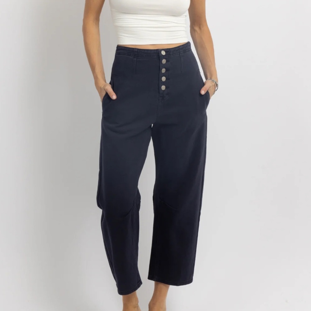 Taja Navy Washed Pant